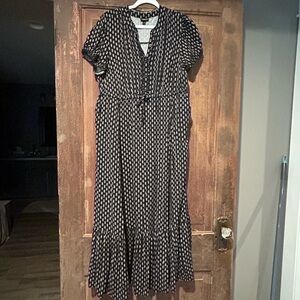 Torrid - Black and White Maxi Patterned Dress - 1